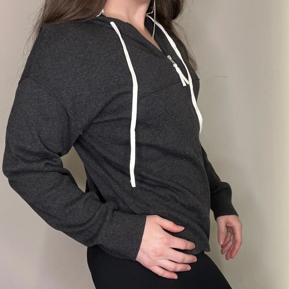 Johnny Was Calme Washable Cotton Cashmere Sporty Half Zip Hoodie New With Tags - Picture 10 of 11